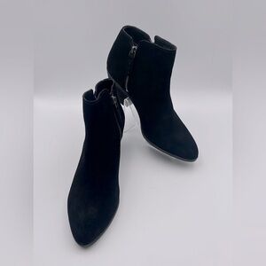 Frye & Co Judy Black Suede Double Zip Ankle Boot size 9